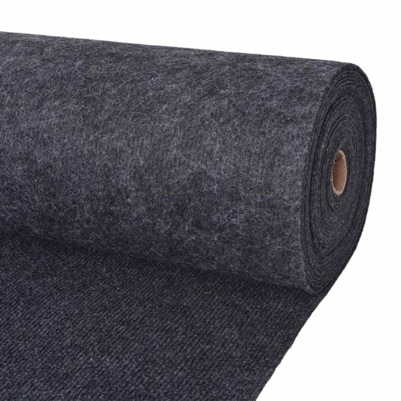 vidaXL Teppich Anthrazit 1,2 x 15 m Polyester