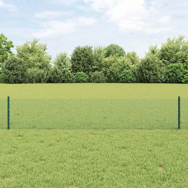 vidaXL Geschweißter Drahtzaun mit Pfosten 10 x 0,4 m Grün Netz