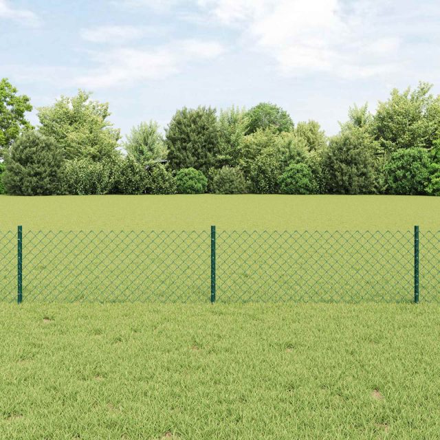 vidaXL Maschendrahtzaun mit Pfosten 10 x 0,4 m PVC-beschichteter Stahl