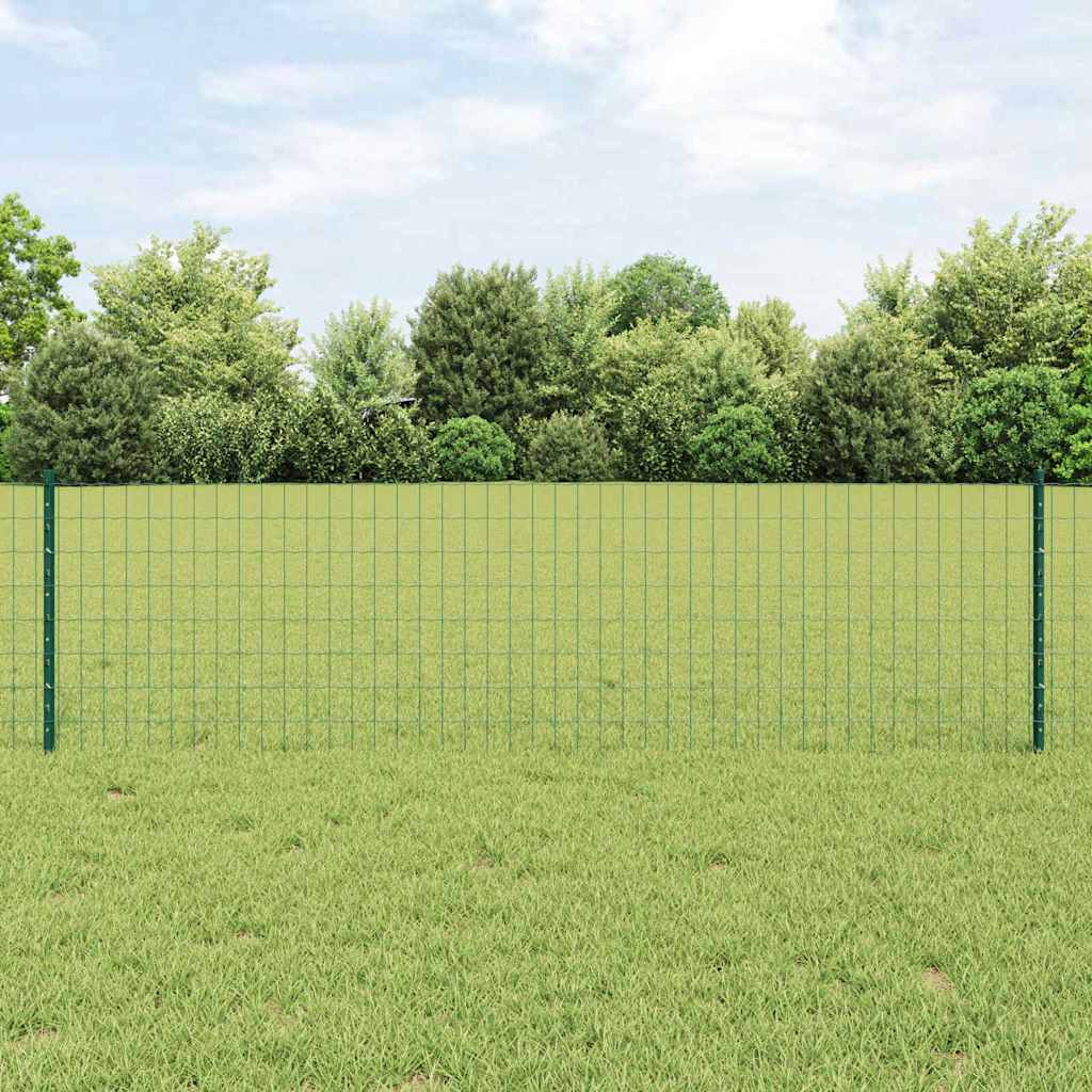 vidaXL Euro-Zaun mit Pfosten 50 x 0,6 m PVC-beschichteter Stahl Grün