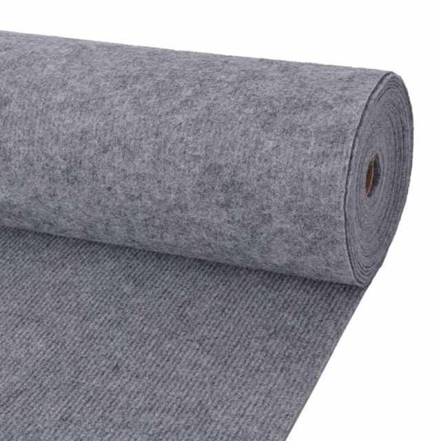 vidaXL Teppich Grau 1,2 x 10 m Polyester