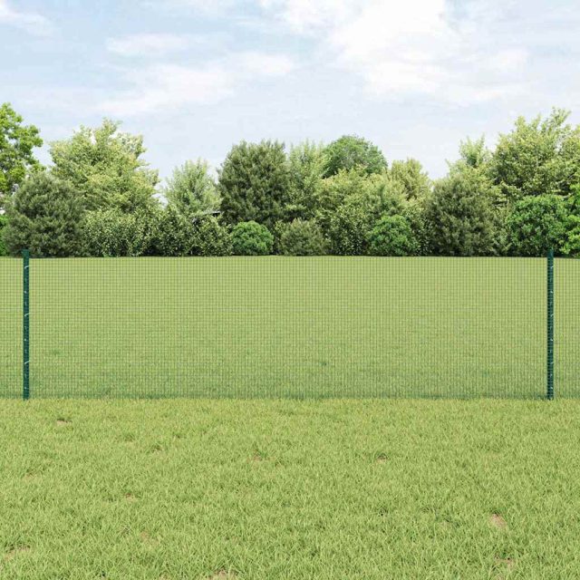 vidaXL Geschweißter Drahtzaun mit Pfosten 10 x 0,6 m Grün Netz