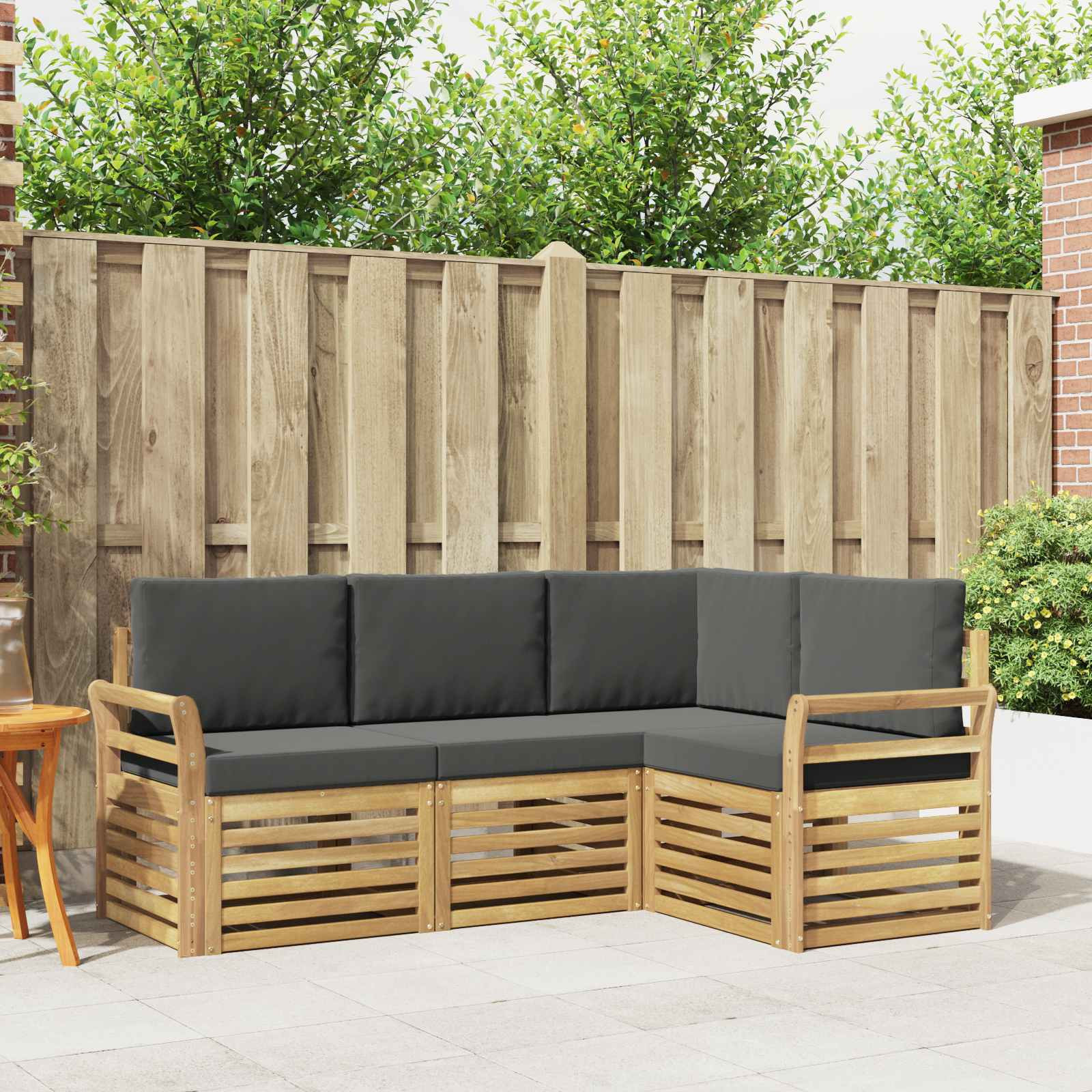 vidaXL Sofagarnituren 4 pcs Weiß und Anthrazit 190 x 130,5 x 73 cm