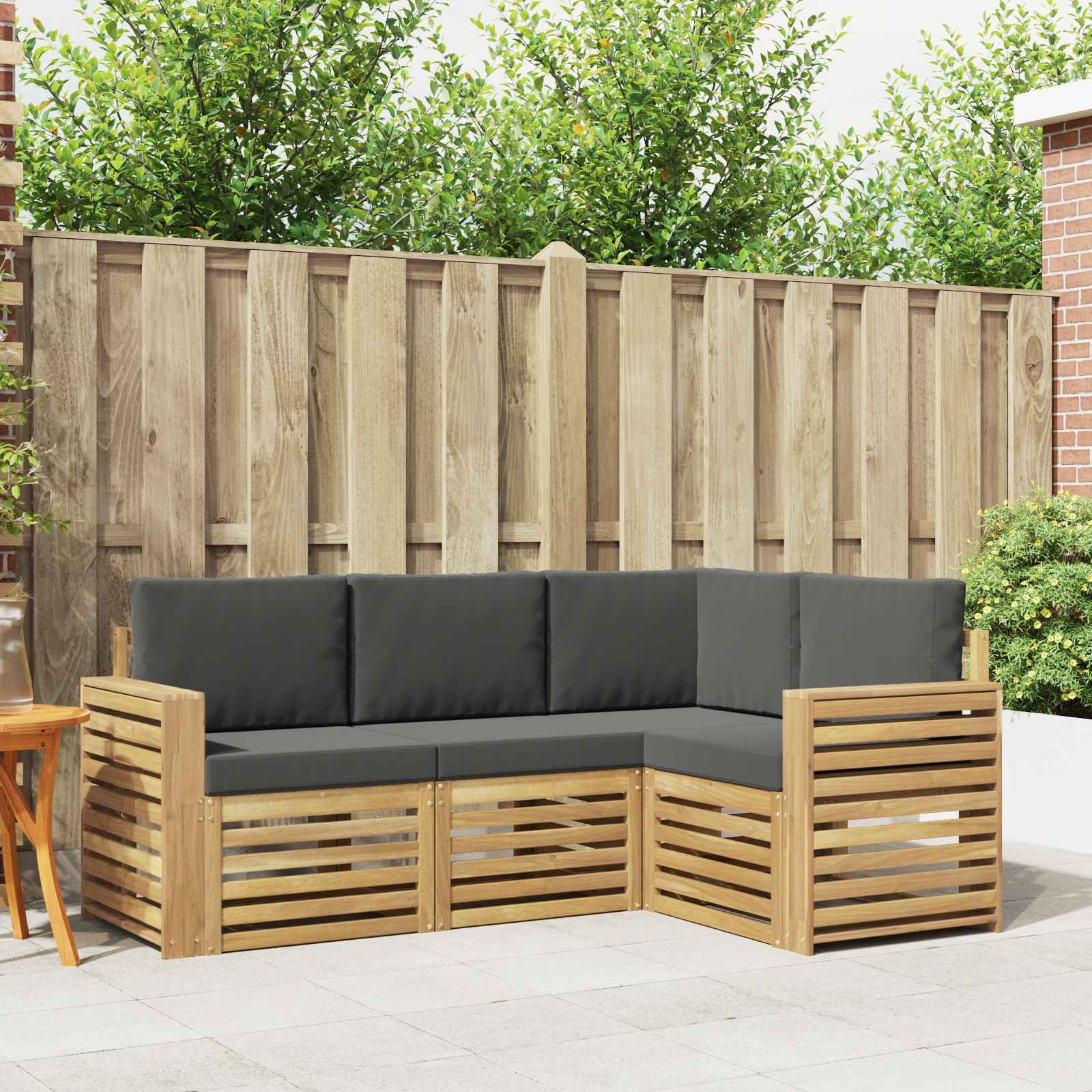 vidaXL Sofagarnituren 4 pcs Weiß und Anthrazit 191 x 132,5 x 73 cm