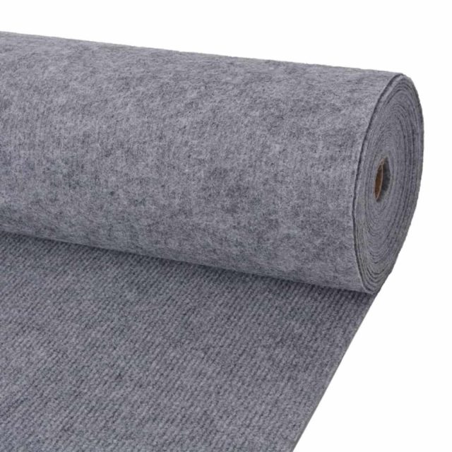vidaXL Teppich Grau 1,2 x 20 m Polyester