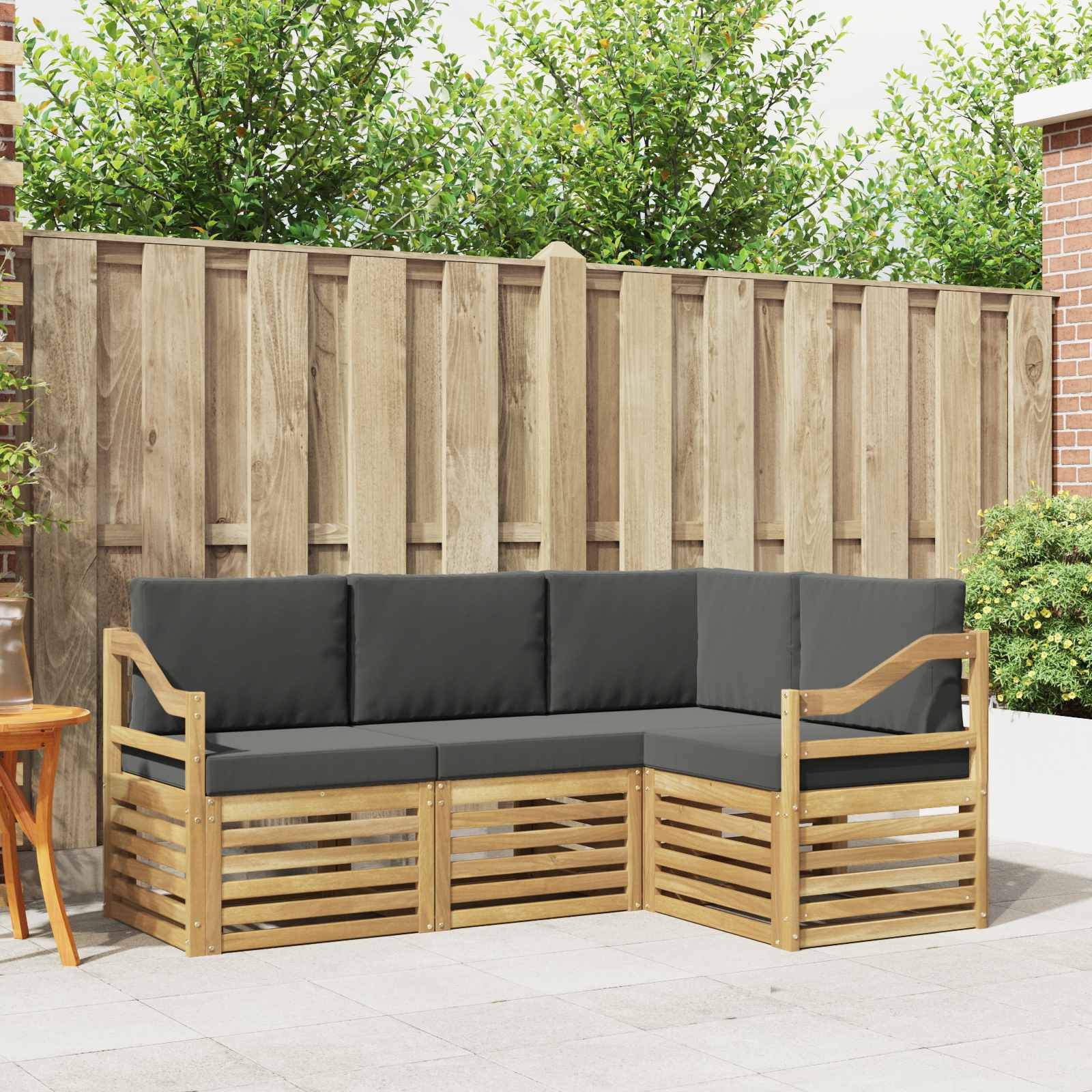 vidaXL Sofagarnituren 4 pcs Weiß und Anthrazit 185,5 x 126,5 x 73 cm