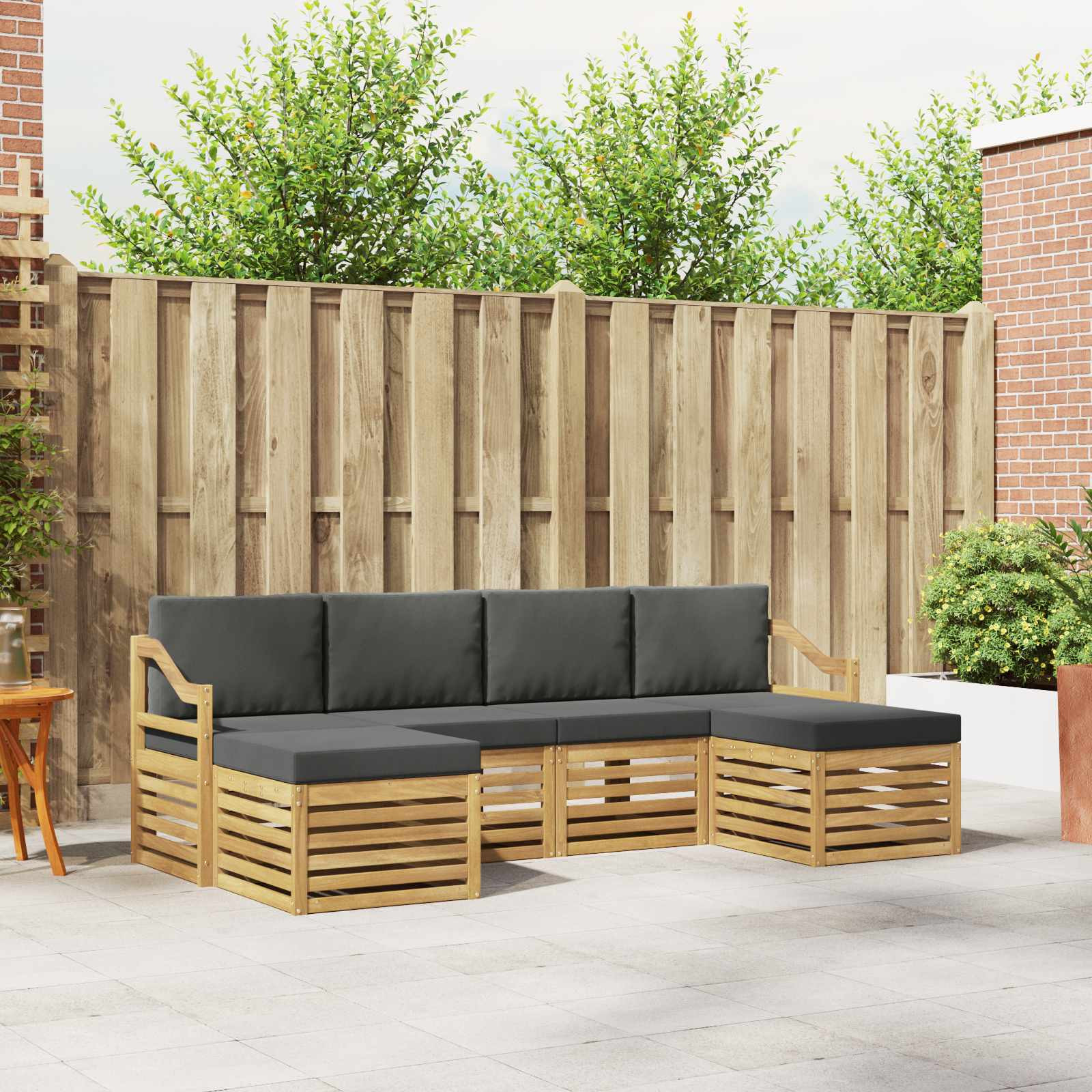 vidaXL Sofagarnituren 6 pcs Weiß und Anthrazit 245 x 122,5 x 73 cm