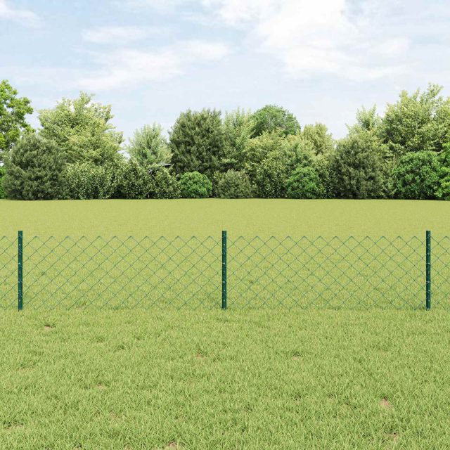 vidaXL Maschendrahtzaun mit Pfosten 10 x 0,4 m PVC-beschichteter Stahl