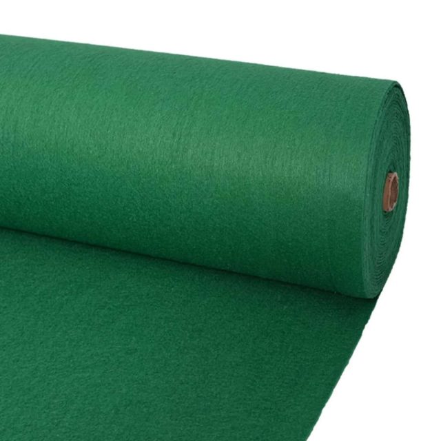 vidaXL Teppich Uni Grün 1,2 x 12 m Polyester
