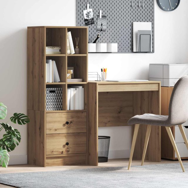 vidaXL Schreibtisch Artisan-Eiche 115,5 x 50 x 127 cm 2 Stk.