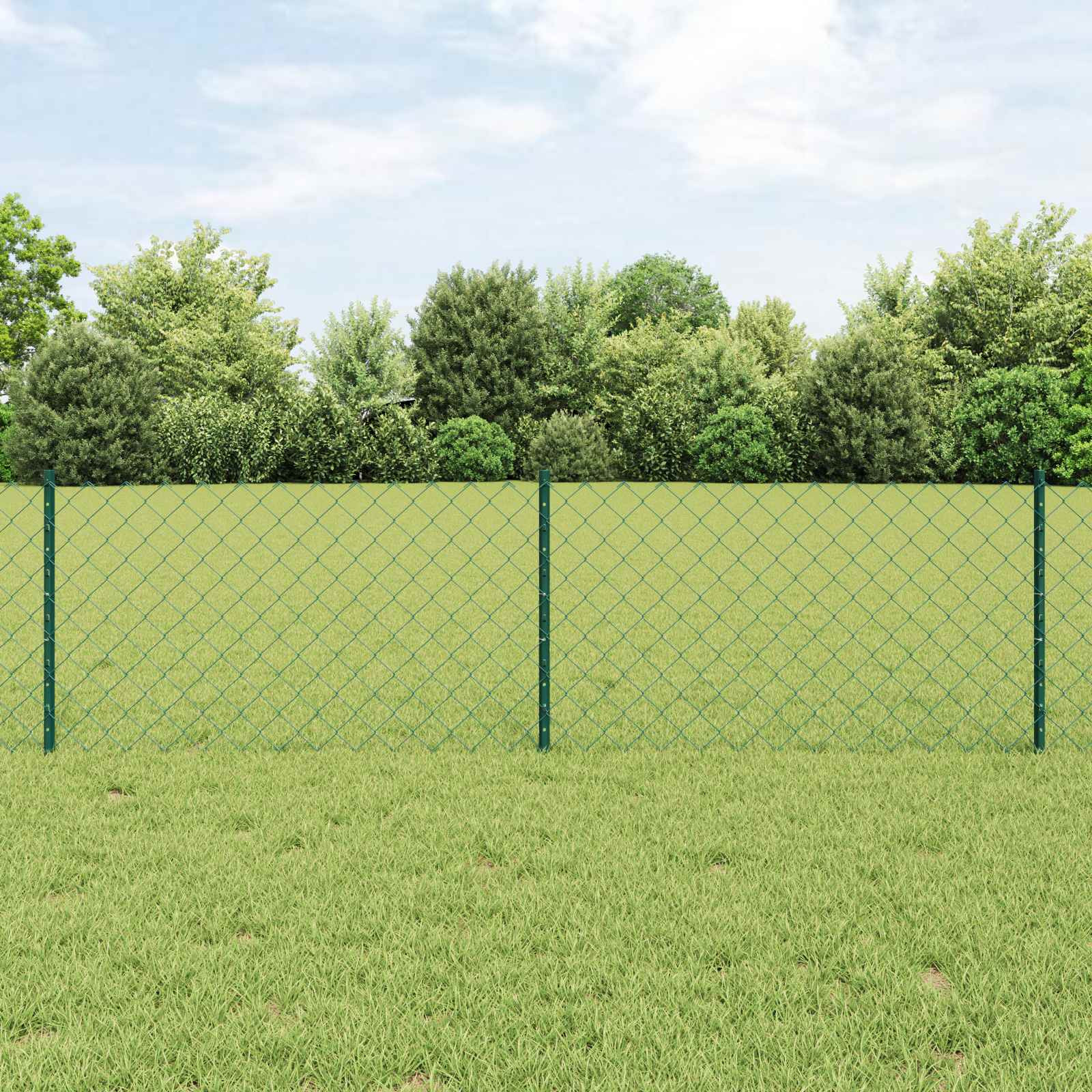 vidaXL Maschendrahtzaun mit Pfosten 10 x 0,6 m PVC-beschichteter Stahl