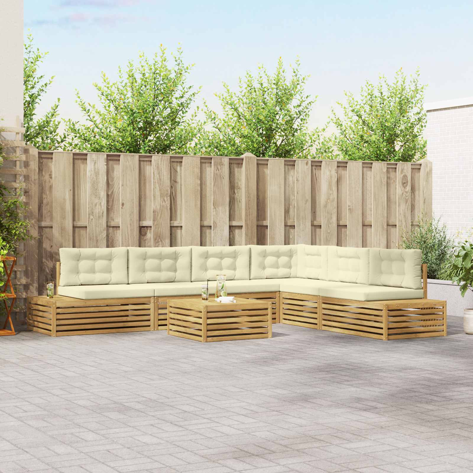 vidaXL 8 pcs Outdoor-Sofagarnitur Weiß