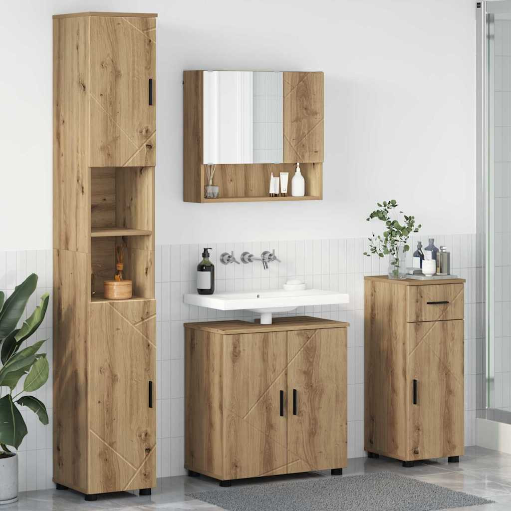 vidaXL Badezimmermöbel-Set 4 Stk. Artisan-Eiche 61 x 35 x 64 cm