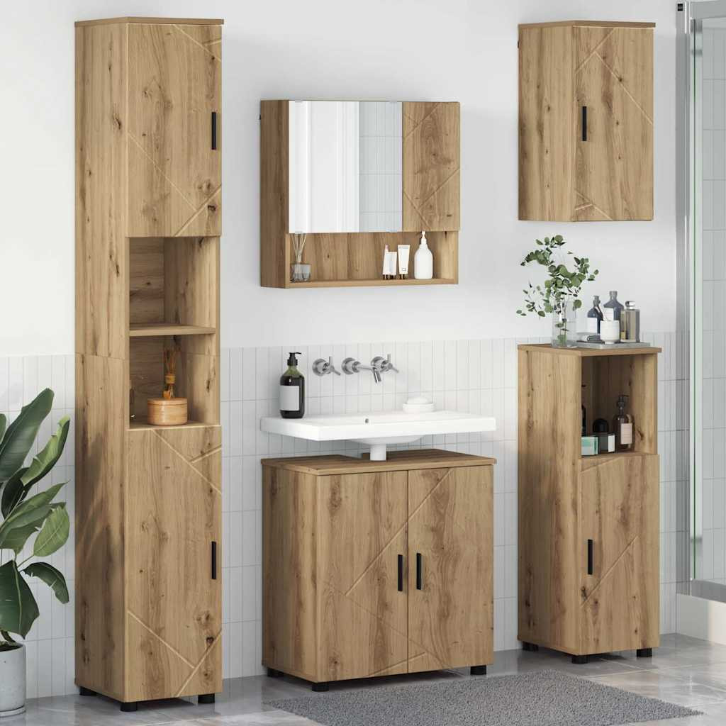 vidaXL Badezimmermöbel-Set 5 Stk. Artisan-Eiche 61 x 35 x 64 cm
