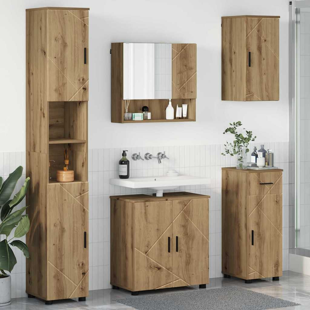 vidaXL Badezimmermöbel-Set 5 Stk. Artisan-Eiche 61 x 35 x 64 cm