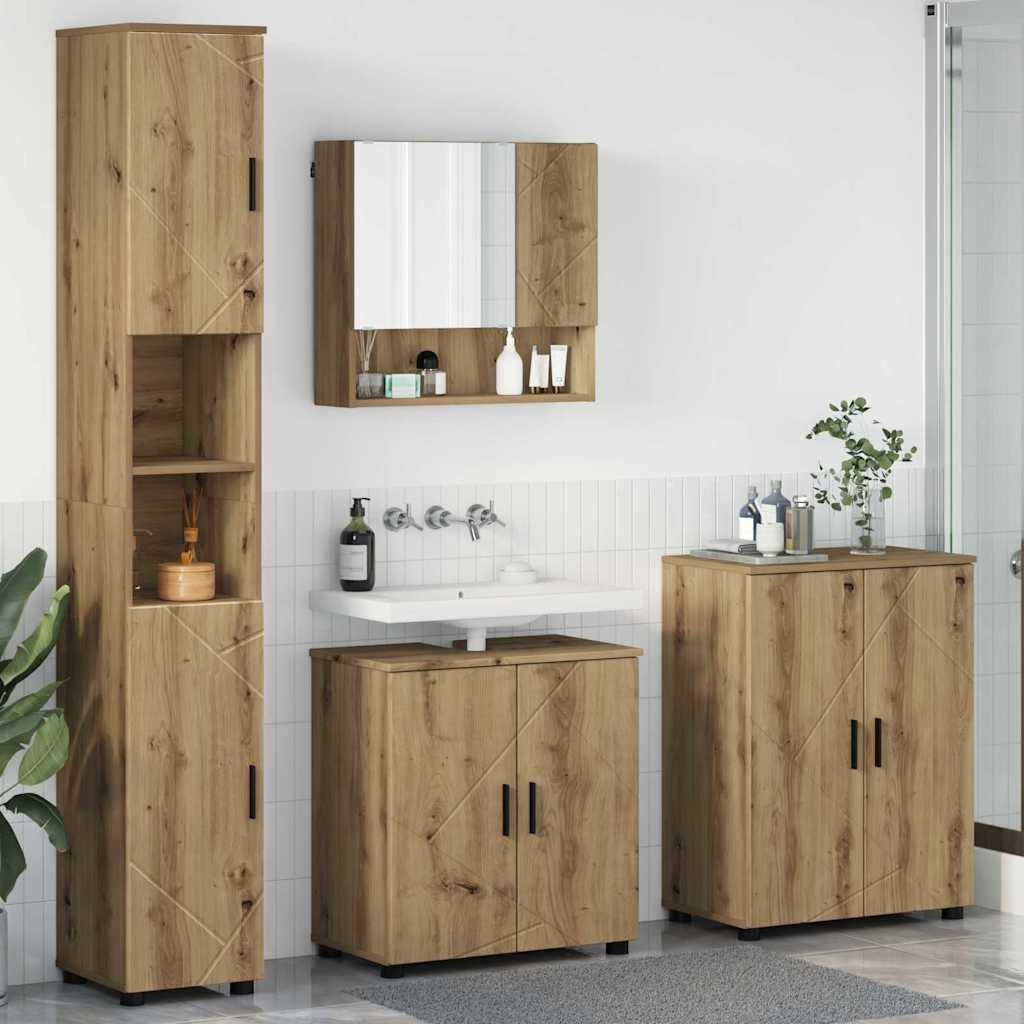 vidaXL Badezimmermöbel-Set 4 Stk. Artisan-Eiche 61 x 35 x 64 cm