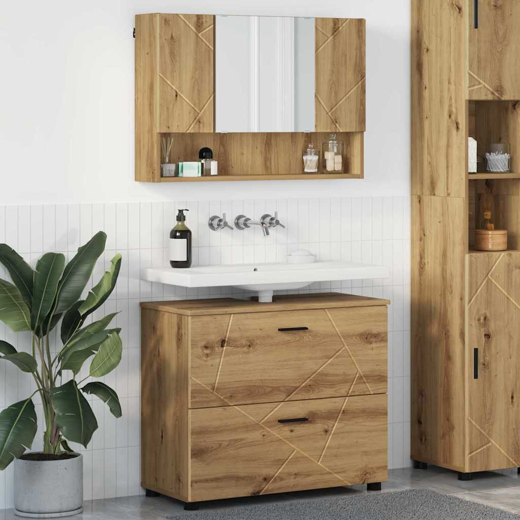 vidaXL Badezimmermöbel-Set 2 Stk. Artisan-Eiche 76,5 x 35 x 64 cm