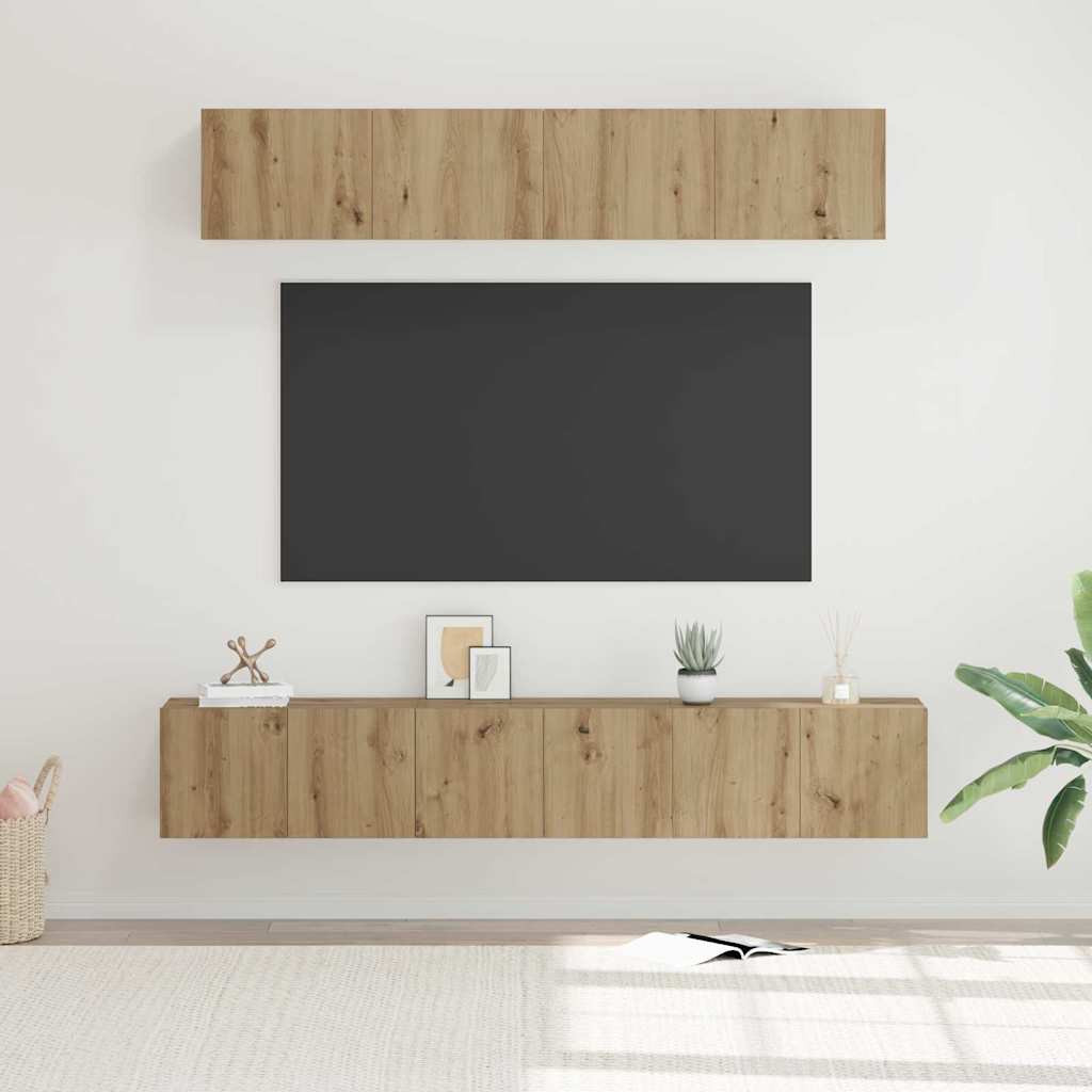 vidaXL TV-Schrankset 5 pcs Artisan-Eiche Holzwerkstoff