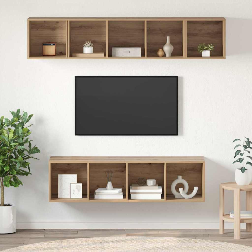 vidaXL TV-Schrankset 4 pcs Artisan-Eiche Holzwerkstoff