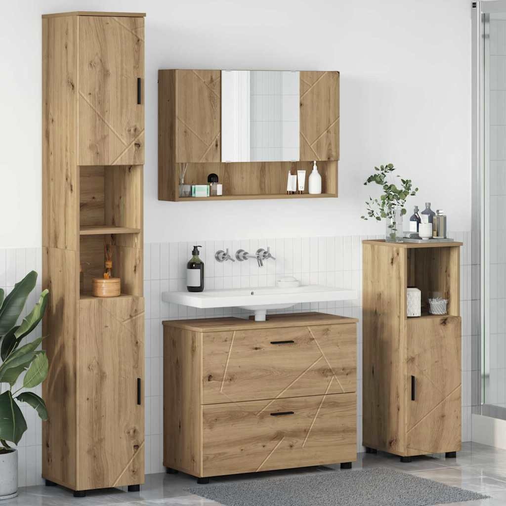 vidaXL Badezimmermöbel-Set 4 Stk. Artisan-Eiche 35 x 30 x 192 cm