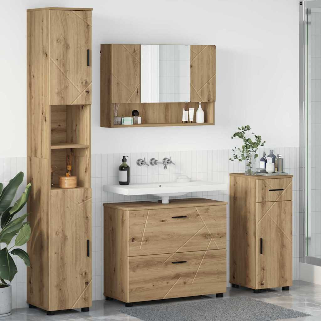 vidaXL Badezimmermöbel-Set 4 Stk. Artisan-Eiche 35 x 30 x 192 cm