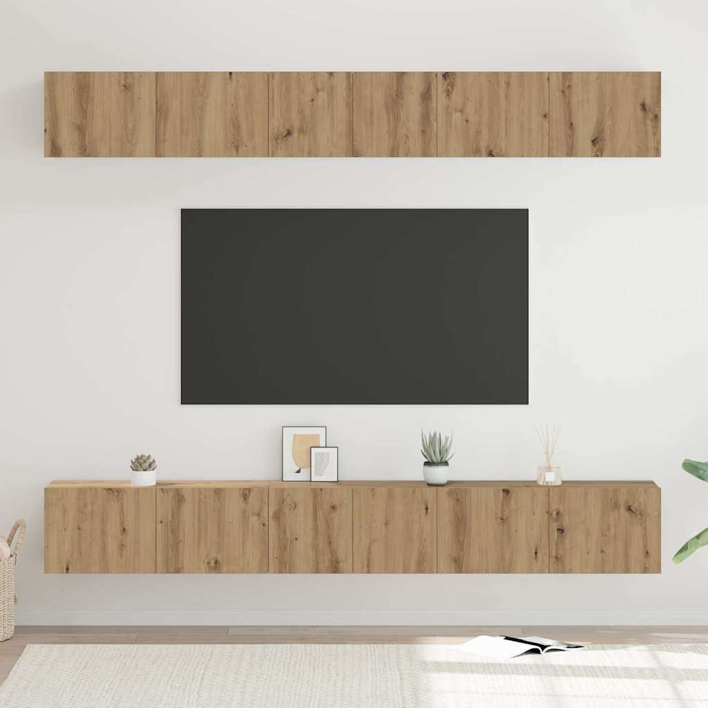 vidaXL TV-Schrankset 6 pcs Artisan-Eiche Holzwerkstoff