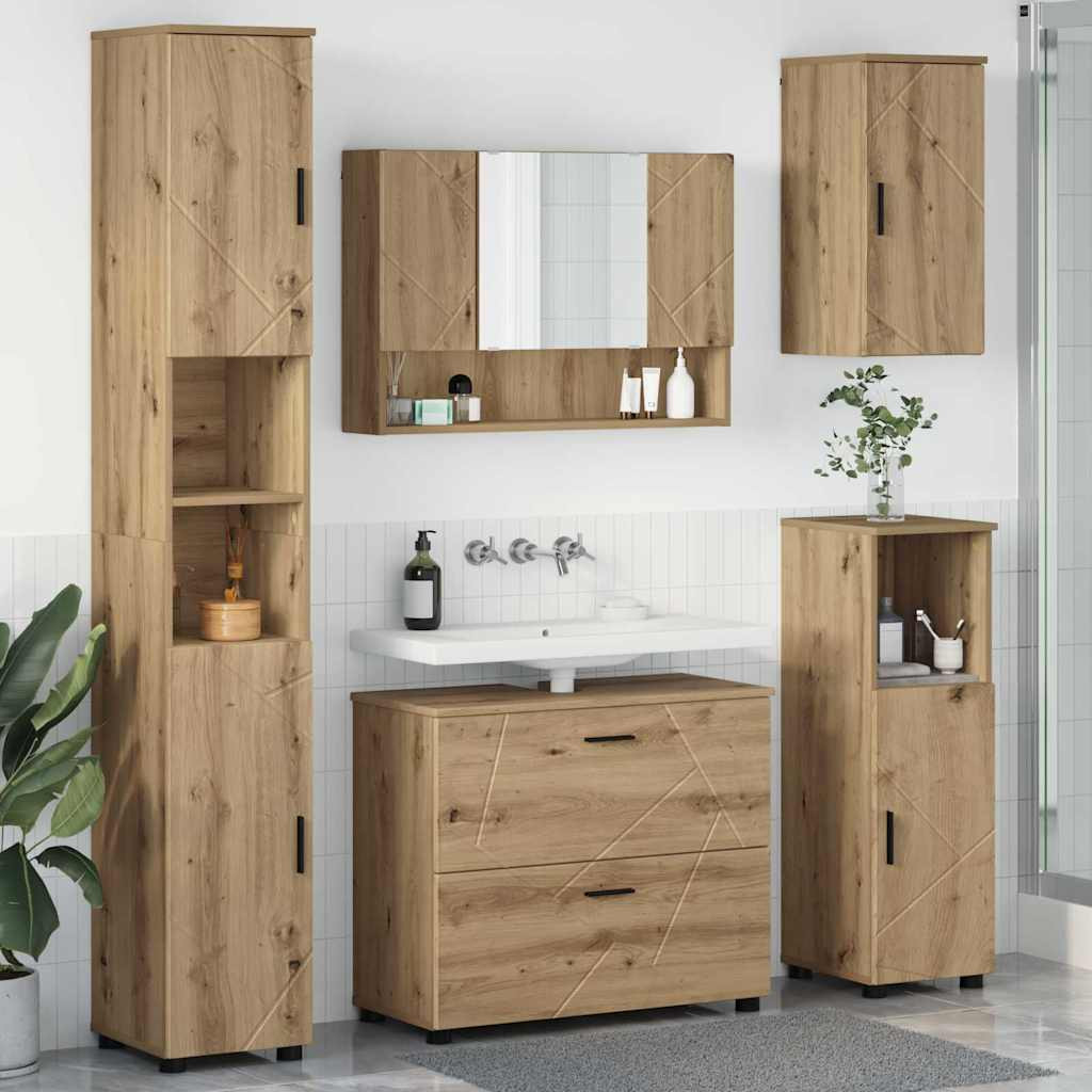 vidaXL Badezimmermöbel-Set 5 Stk. Artisan-Eiche 35 x 30 x 192 cm