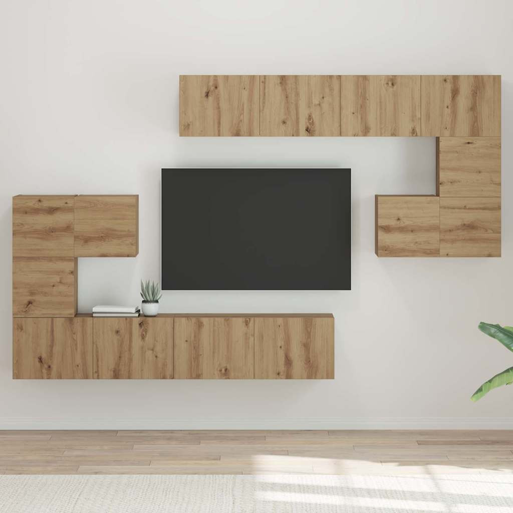 vidaXL TV-Einheiten 4 pcs Artisan-Eiche Holzwerkstoff