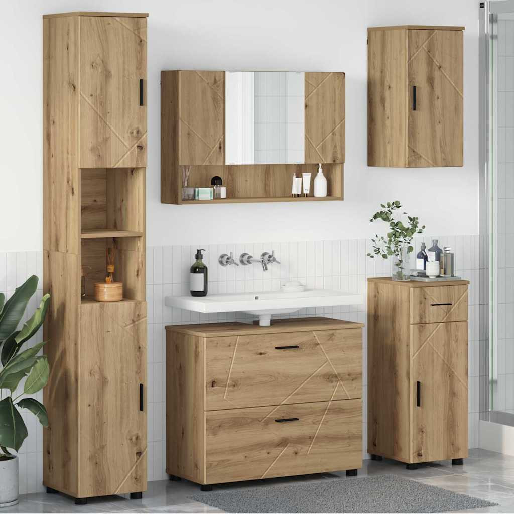 vidaXL Badezimmermöbel-Set 5 Stk. Artisan-Eiche 35 x 30 x 192 cm