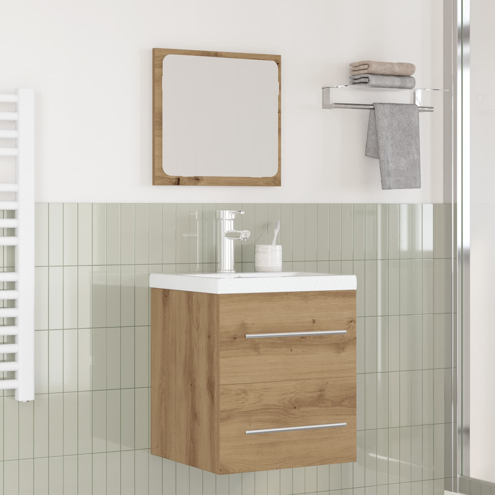 vidaXL Badezimmermöbel-Set 2 Stk. Artisan-Eiche 41 x 38,5 x 48 cm