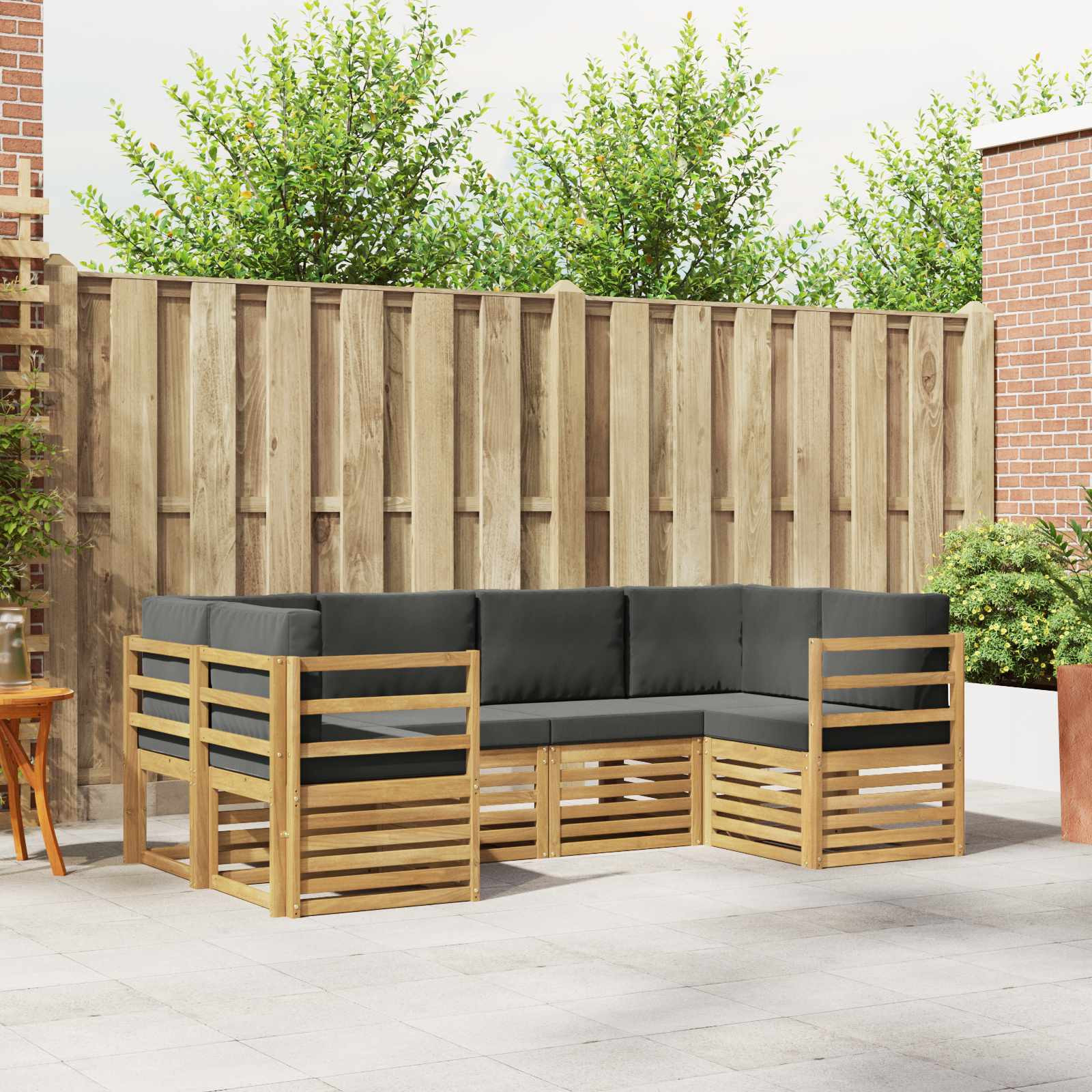 vidaXL Ecksofa Set 6 pcs Weiß und Anthrazit 245 x 126,5 x 73 cm