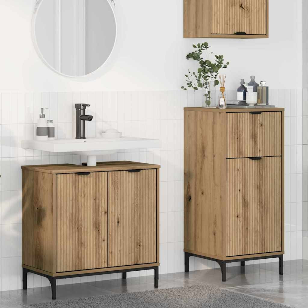 vidaXL Badezimmermöbel-Set 2 Stk. Artisan-Eiche 39,5 x 36 x 88 cm