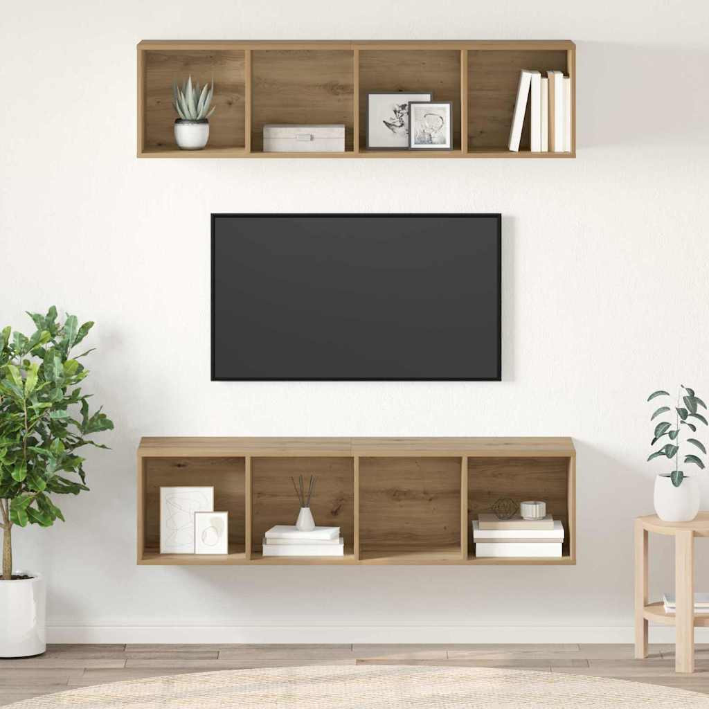 vidaXL TV-Schrankset 2 pcs Artisan-Eiche Holzwerkstoff