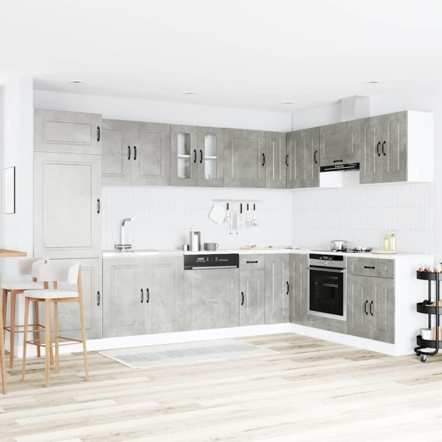 vidaXL Küchenschrank Kalmar Beton Grau 80 x 46 x 81.5 cm Holzwerkstoff