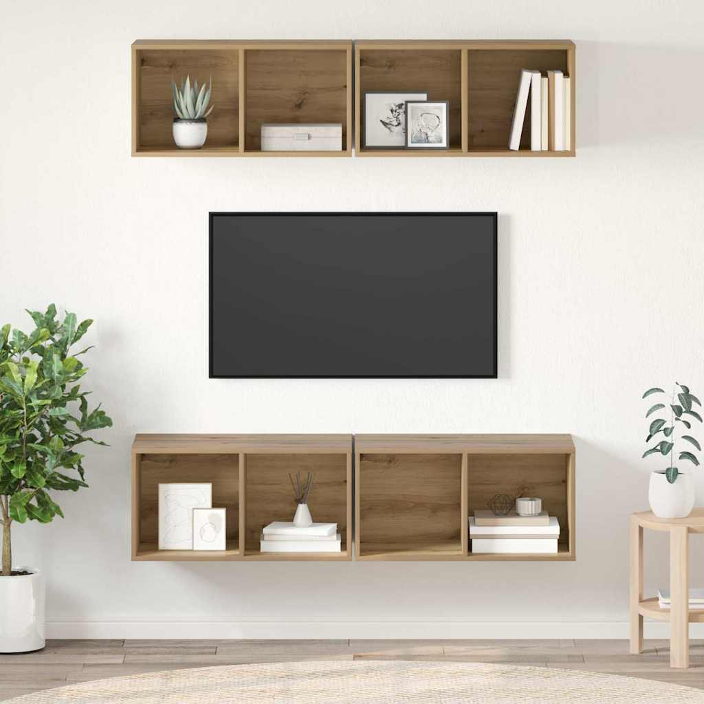 vidaXL TV-Schrankset 4 pcs Artisan-Eiche Holzwerkstoff