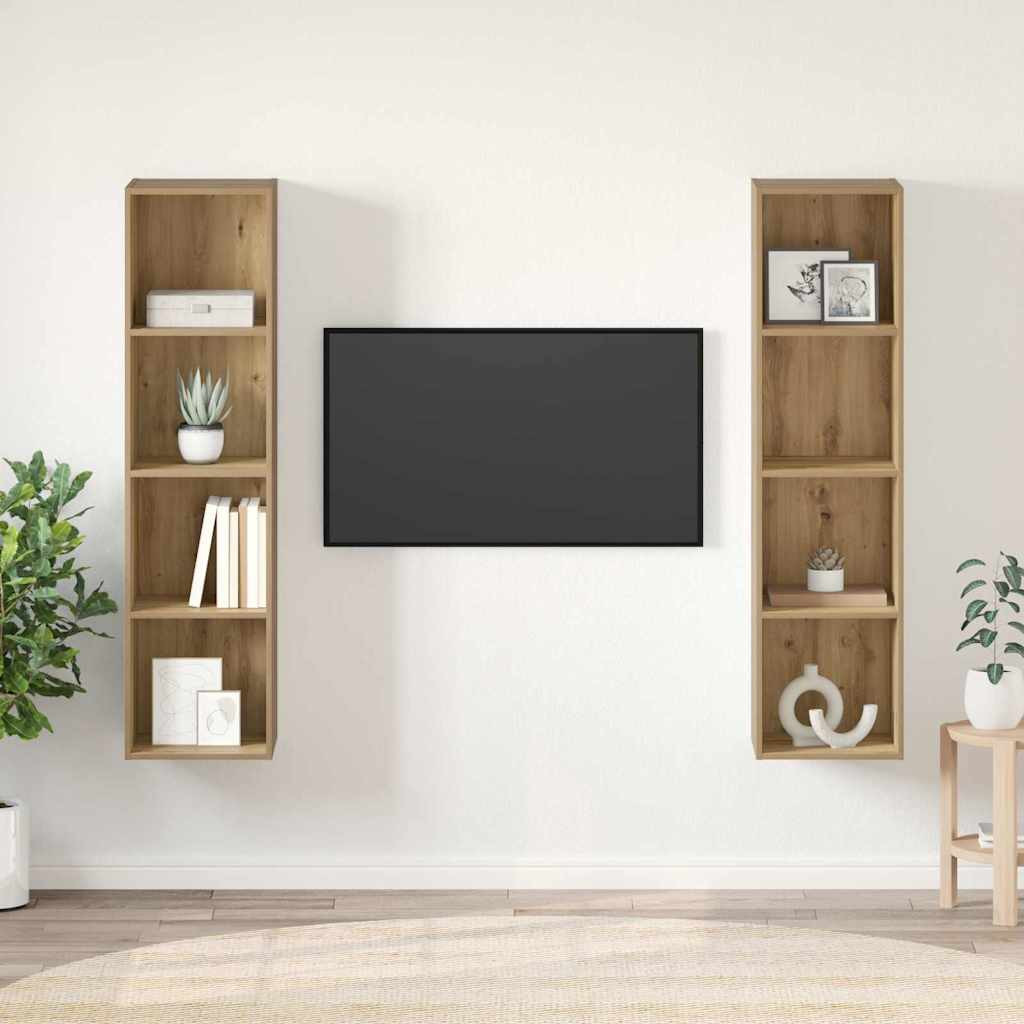 vidaXL TV-Schrankset 2 pcs Braun Holzwerkstoff