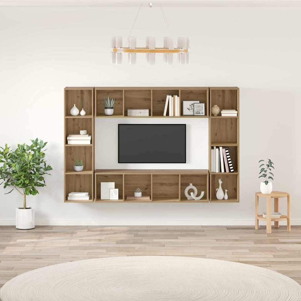 vidaXL TV-Schrankset 4 pcs Braun Holzwerkstoff