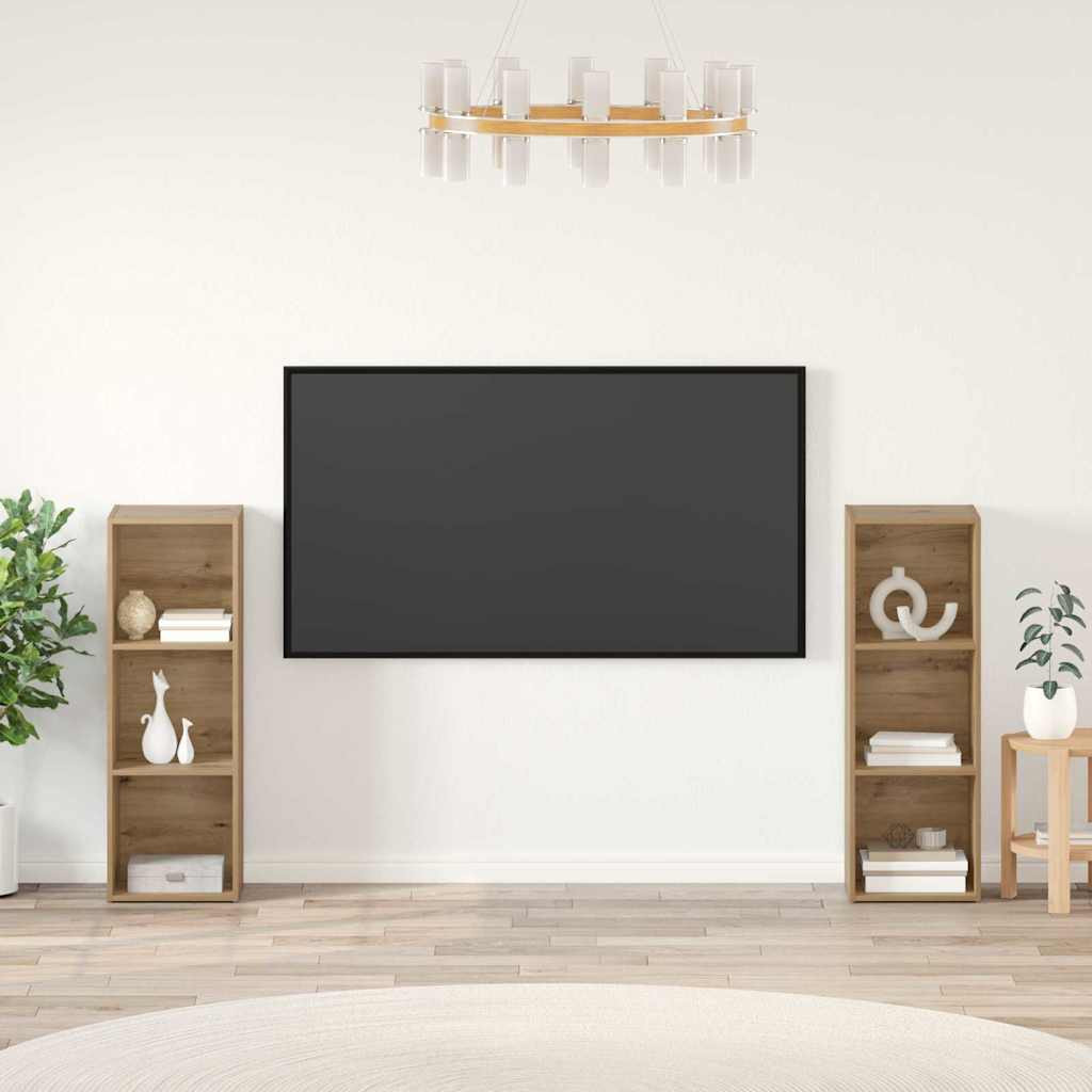 vidaXL TV-Schrankset 2 pcs Artisan-Eiche Holzwerkstoff