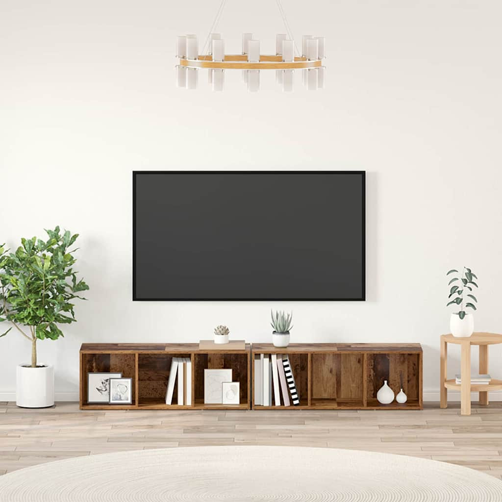 vidaXL TV-Schrankset 2 pcs Altholz 37 x 35 x 107cm Holzwerkstoff