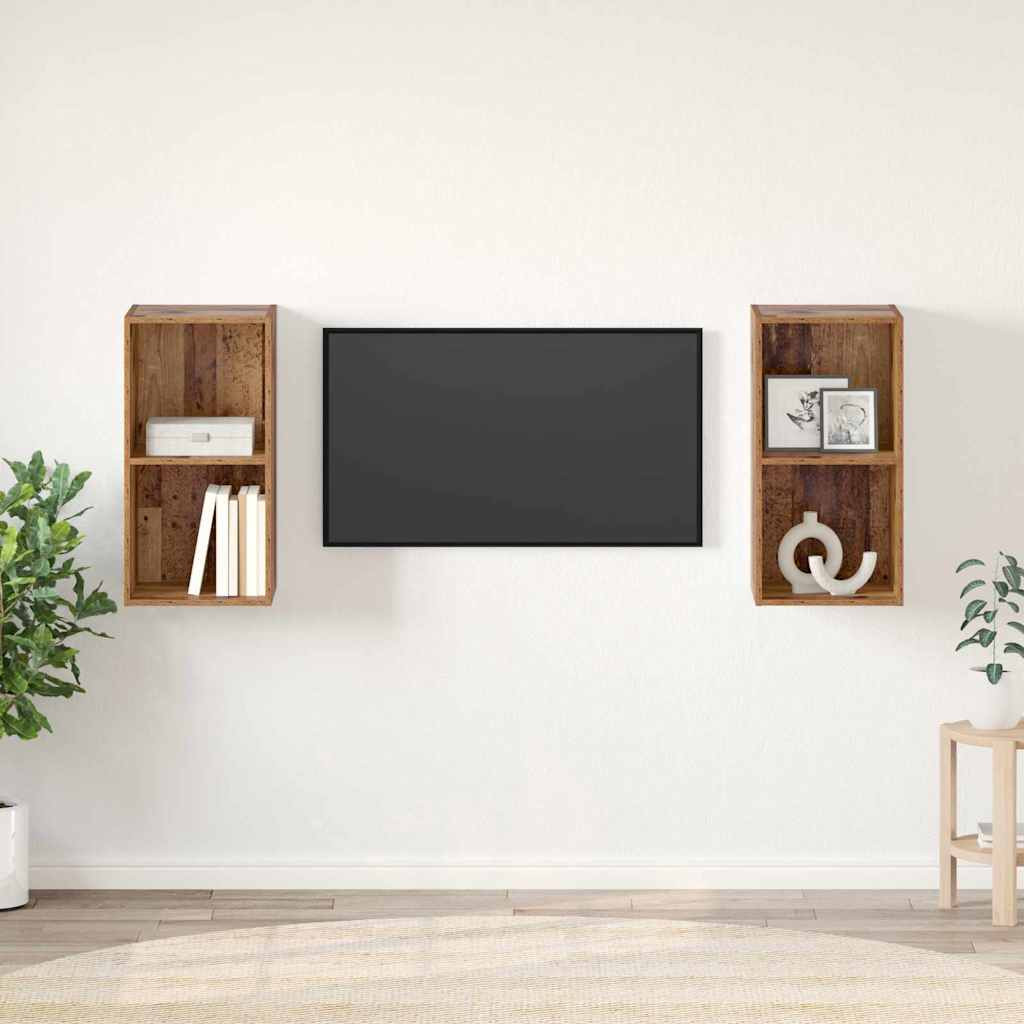 vidaXL TV-Schrankset 2 pcs Altholz 37 x 37 x 72 cm Holzwerkstoff
