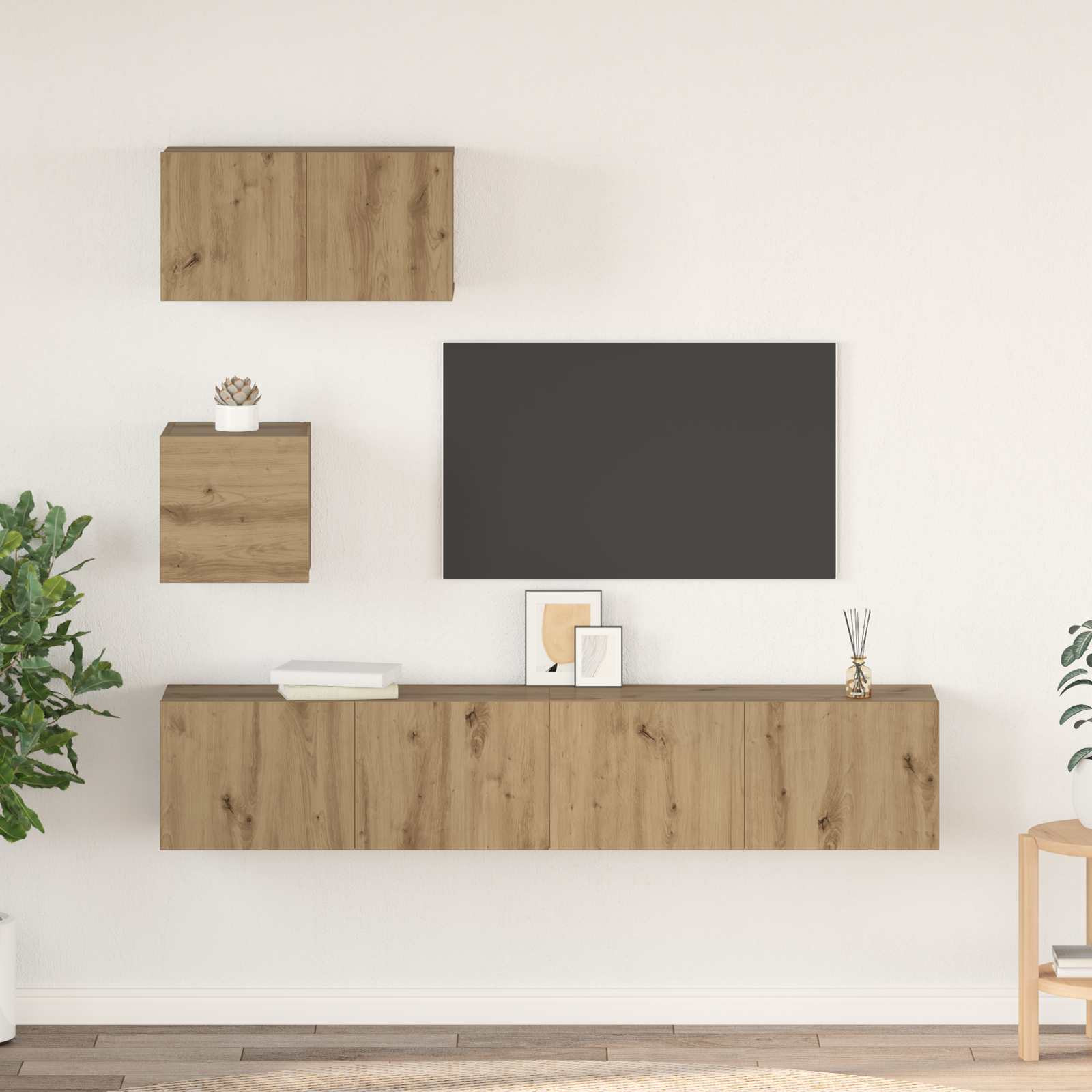vidaXL TV-Schrankset 3 pcs Artisan-Eiche Holzwerkstoff
