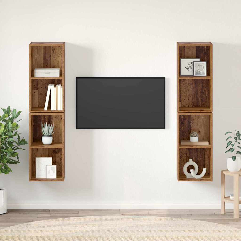 vidaXL TV-Schrankset 4 pcs Altholz 37 x 37 x 72 cm Holzwerkstoff