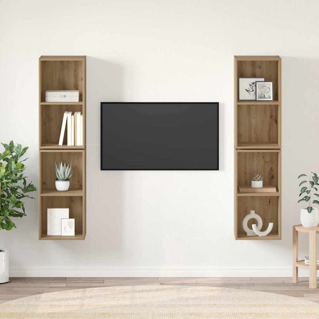 vidaXL TV-Schrankset 4 pcs Artisan-Eiche Holzwerkstoff