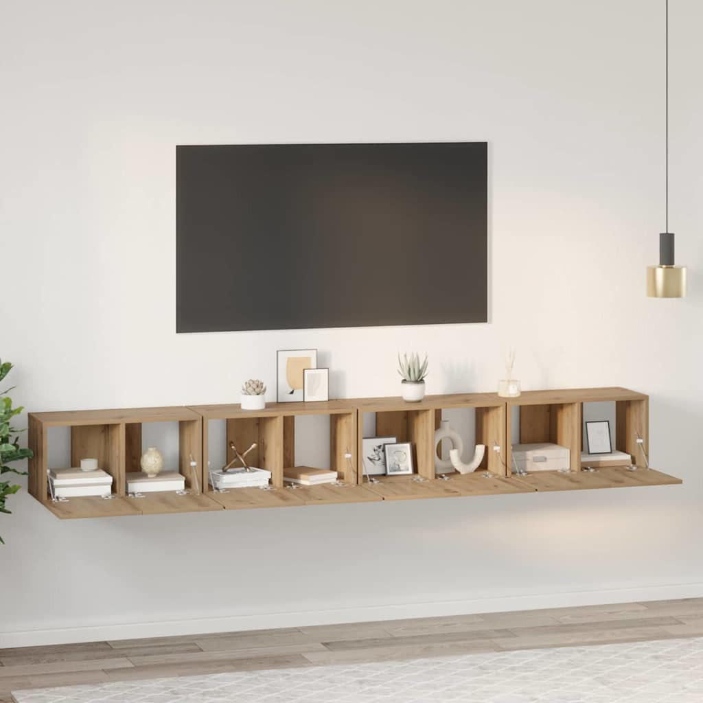 vidaXL TV-Schrankset 4 pcs Artisan-Eiche Holzwerkstoff