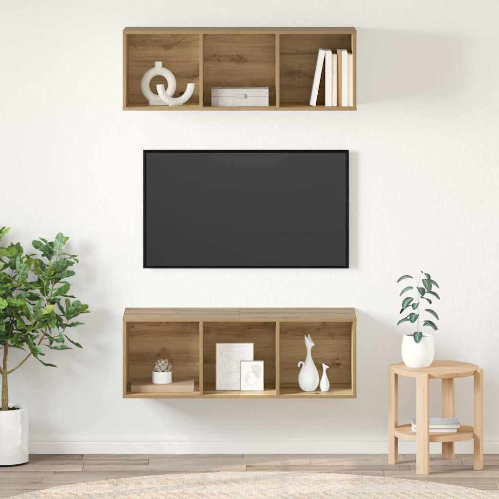 vidaXL TV-Schrankset 2 pcs Artisan-Eiche Holzwerkstoff