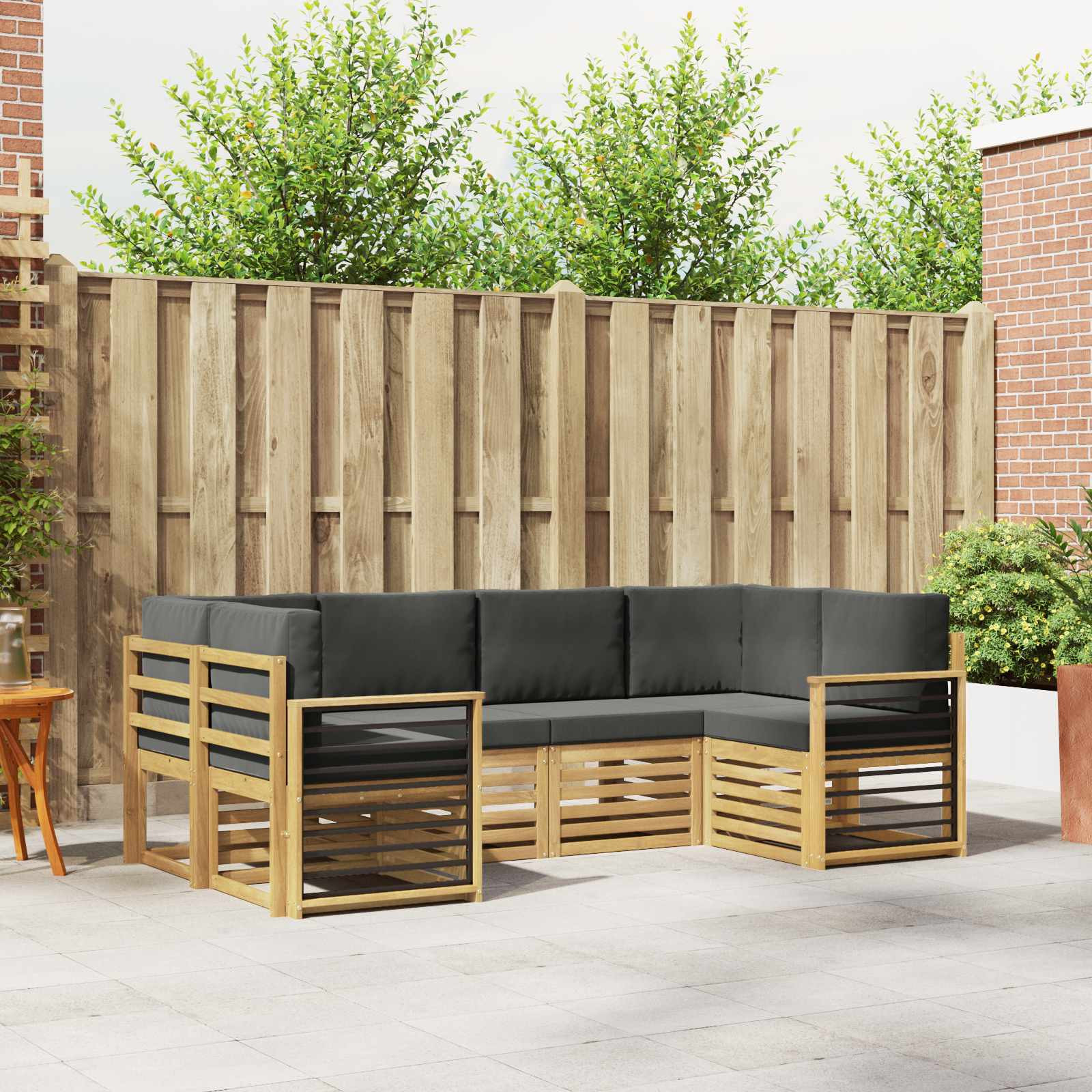 vidaXL Ecksofa Set 6 pcs Weiß und Anthrazit 245 x 128,5 x 73 cm