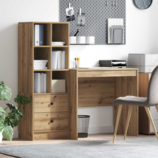 vidaXL Schreibtisch Artisan-Eiche 125,5 x 50 x 127 cm 2 Stk.