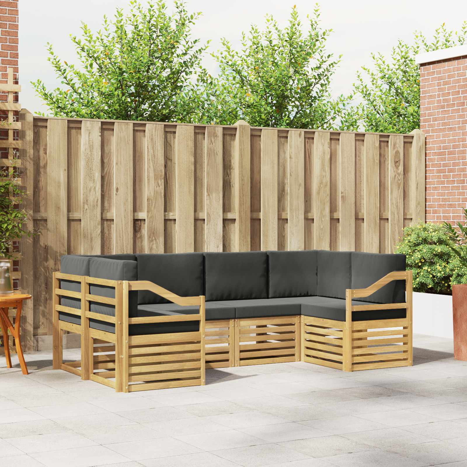 vidaXL Ecksofa Set 6 pcs Weiß und Anthrazit 245 x 126,5 x 73 cm