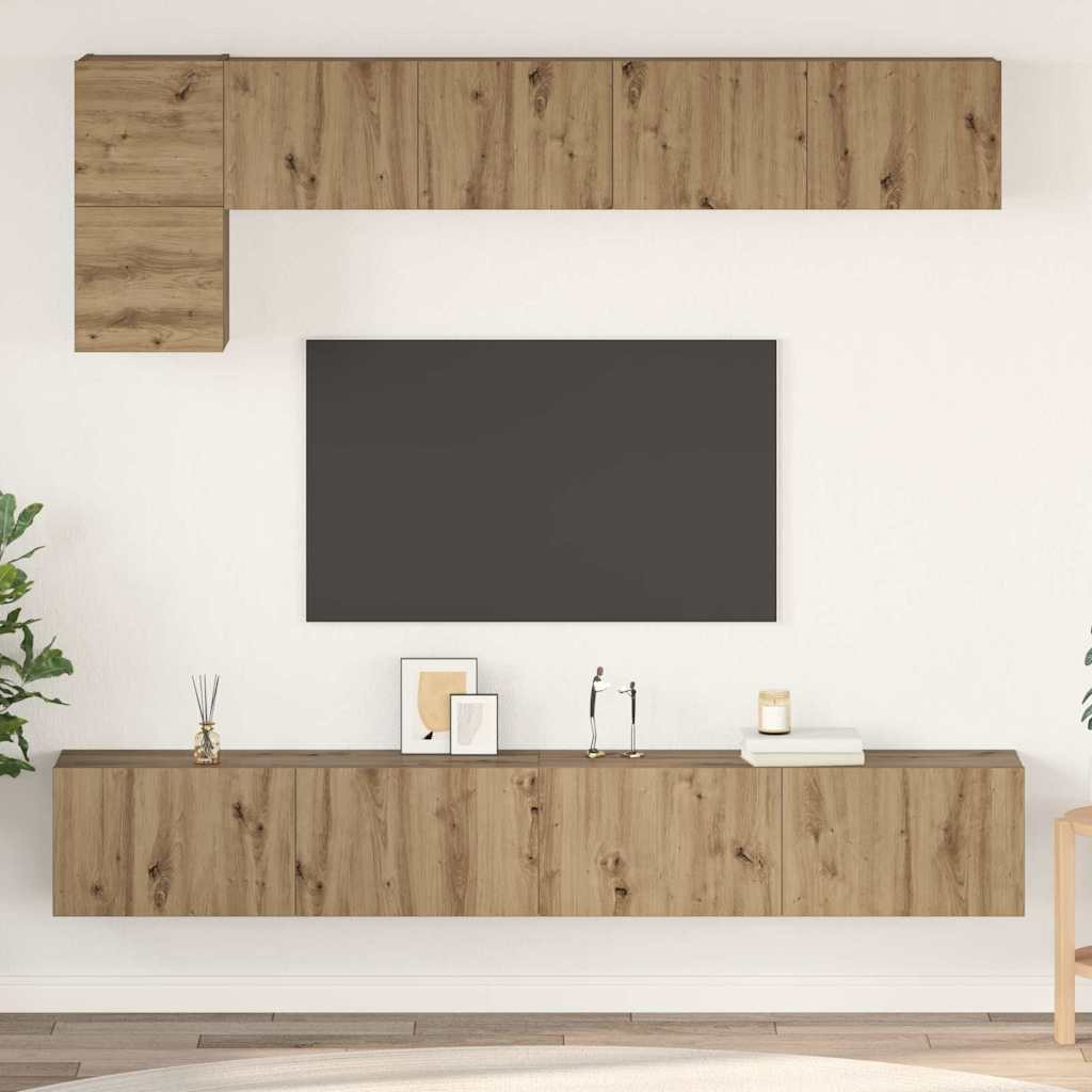 vidaXL TV-Schrankset 5 pcs Artisan-Eiche Holzwerkstoff