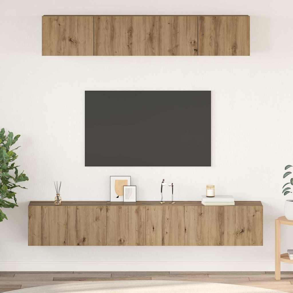 vidaXL TV-Schrankset 5 pcs Artisan-Eiche Holzwerkstoff